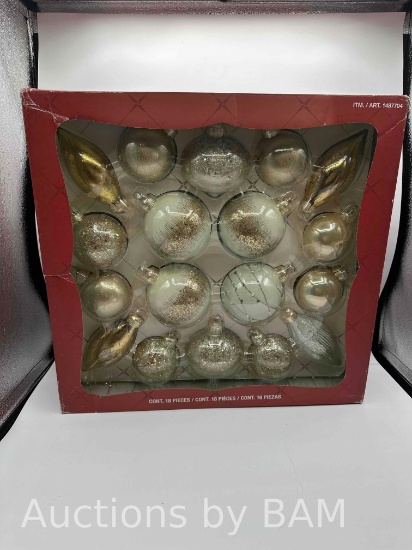 Hand Decorated Glass Ornaments 18 pcs