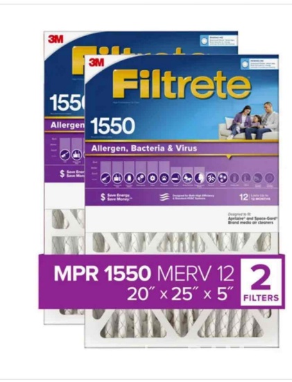 3M Filtrete HVAC 5 Inch Filter Allergen Reduction 2-pack
