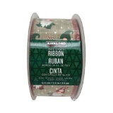 Kirkland Signature 2.5 in Wired Edge Christmas Gnome Ribbon 50 yd