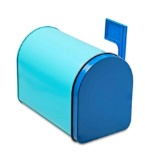 Valentines Day Blue Tin Mailbox, by Way To Celebrate 5 inches