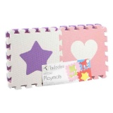 Tadpoles Hearts and Stars Foam Playmats for Baby and Kids, 16 Interlocking Play Mat, Waterproof,