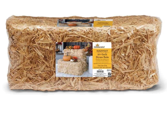 Harvest Straw Bale, 8 in x 9 in x 20 in, by Way To Celebrate
