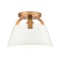 (140) Allen + Roth Ceiling Light - white metal shade with aged brass