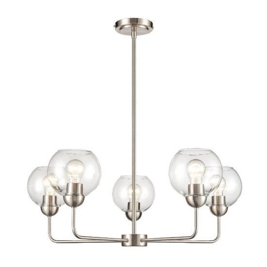 (21) Allen + Roth 28" Wide 5-Light Chandelier - Brushed Nickel