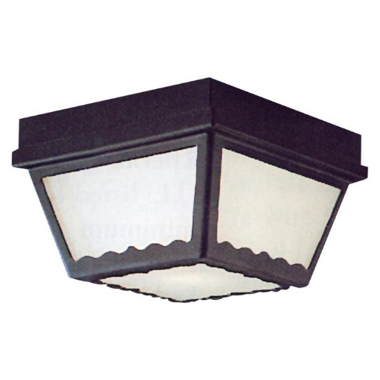 (77) Wavy 9.5" Wide 2-Light Outdoor Flush Mount - Black