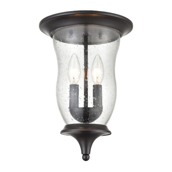 (175) Trinity 9" Wide 2-Light Outdoor Flush Mount - Oil Rubbed Bronze