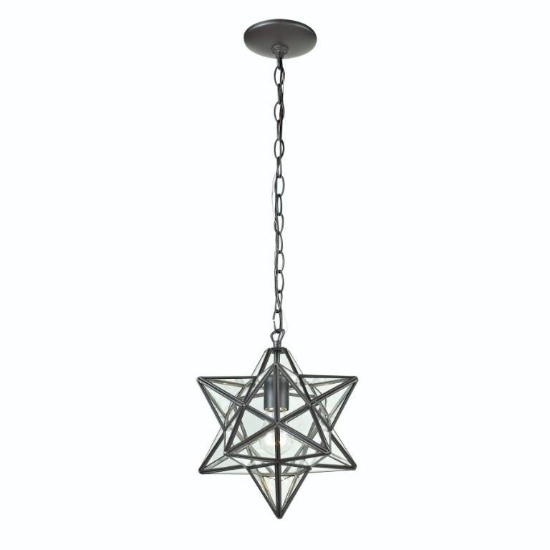 (60) Star 9" Wide 1-Light Mini Pendant - Oil Rubbed Bronze