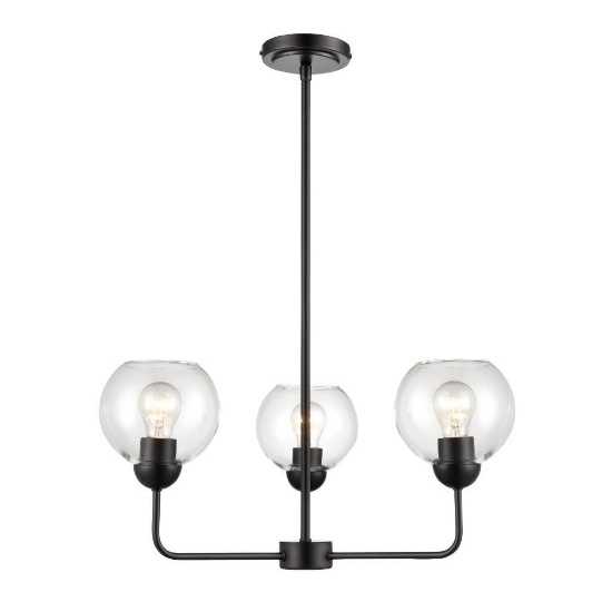 (66) Allen + Roth Soren 23" Wide 3-Light Chandelier - Matte Black