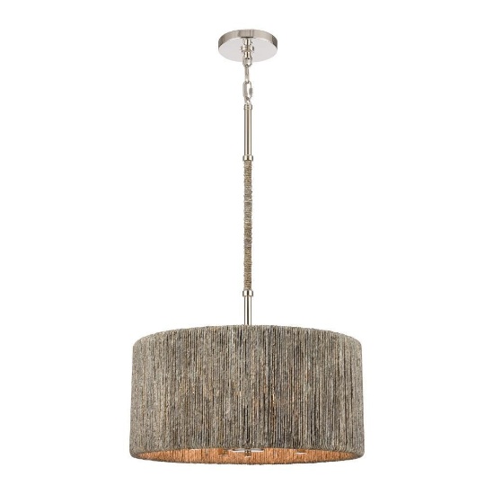 (40) Carradine 18" Wide 4-Light Chandelier - Drum Polished Nickel