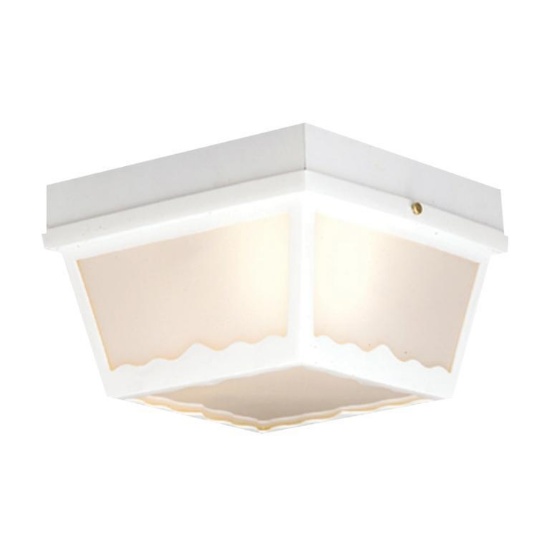 (220) Wavy 10" Wide 2-Light Outdoor Flush Mount - White