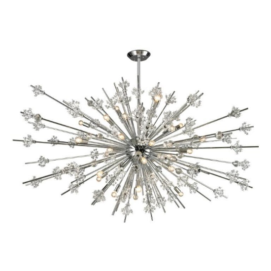 (2) Starburst 72" Wide 31-Light Chandelier - Polished Chrome