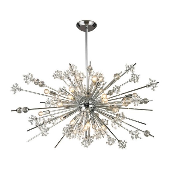 (2) Starburst 48" Wide 29-Light Chandelier - Polished Chrome