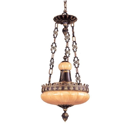 (1) Pamplona 19" Wide 6-Light Chandelier - Antique Brass