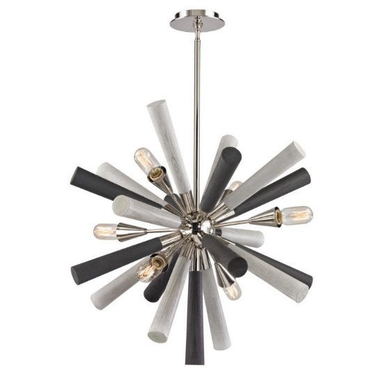 (3) Solara 28" Wide 6-Light Chandelier - Polished Nickel