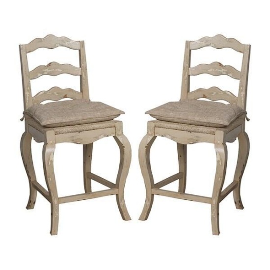 (1) French Provencal Counter Stool