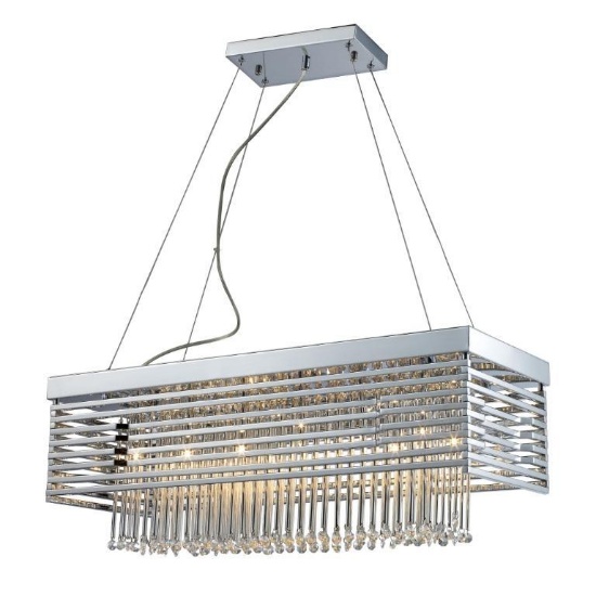 (2) Cortina 11" Wide 12-Light Chandelier - Polished Chrome with Crystal