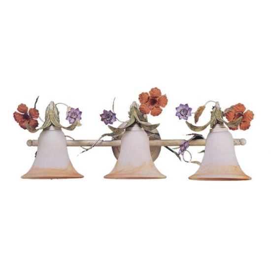 (56) Floral 26" Wide 3-Light Vanity Light - Multicolor