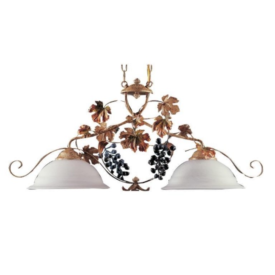 (18) Vigna 38" Wide 2-Light Linear Chandelier - Antique Brass