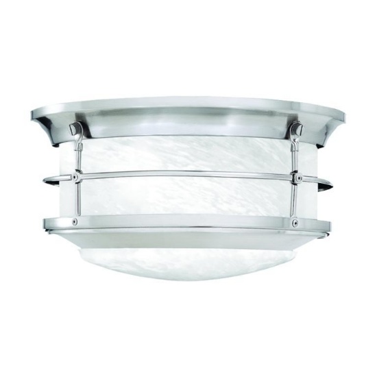 (72) Verglas 11.25" Wide 2-Light Outdoor Flush Mount - Brushed Nickel