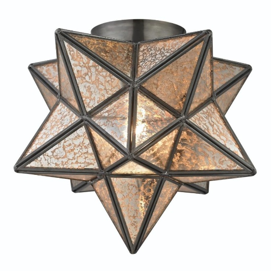 (18) Moravian Star 11" Wide 1-Light Flush Mount - Oil Rubbed Bronze