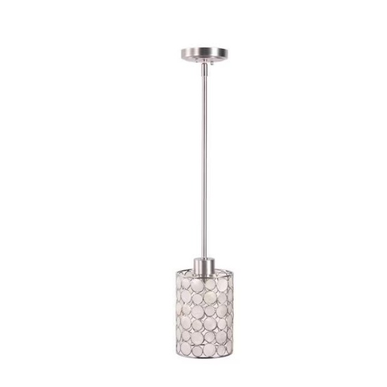 (200) Allen & Roth 6" Wide 1-Light Mini Pendant - BN & Capiz Shell