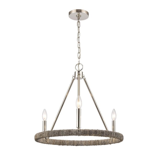 (56) Carradine 20" Wide 3-Light Chandelier - Polished Nickel