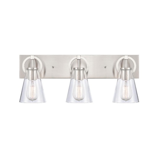(28) Harnell 3 Light Brushed Nickel Vanity Light