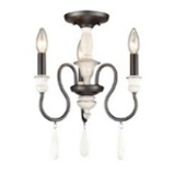 (24) Allen + Roth WH/BK French Farmhouse Semi Flush