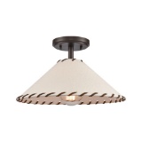 (366) Parchment Ceiling Fixture - BZ/Parch 1-LT