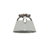 (96) Allen + Roth 1-Light Semi-Flushmount Ceiling Fixture Brushed Nickel/White Shade