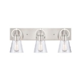(28) Harnell 3 Light Brushed Nickel Vanity Light