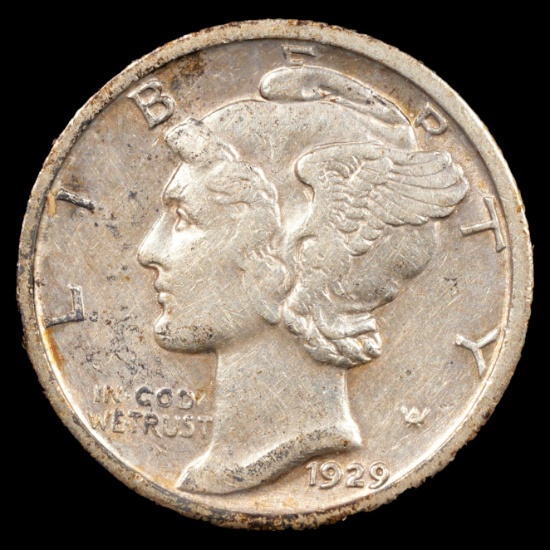 1929-S Mercury Dime - 10c - About Uncirculated Plus