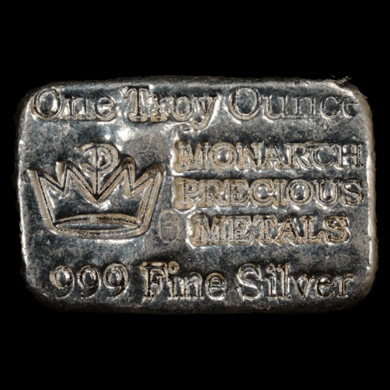 *1 oz ASW* Monarch Silver Bar - 1 oz Troy .999 Fine Silver Round