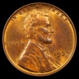 1937 Lincoln Wheat Cent - 1c - Choice Brilliant Uncirculated - Red Brown