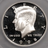 1998-S Proof Silver Kennedy Half Dollar - 50c - SEGS Graded PR69+ DCAM