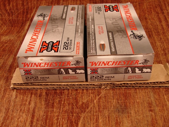 2 Boxes Winchester .222 Remington
