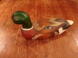 Decorative painted Mallard drake duck decoy.