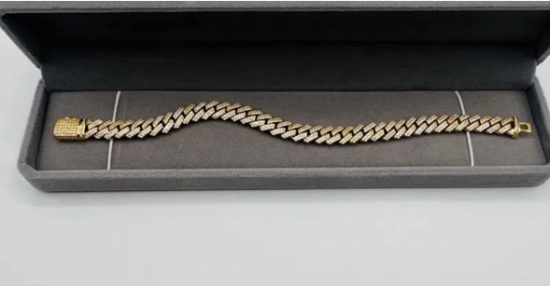 Yellow Gold Cuban Bracelet 8 Inches