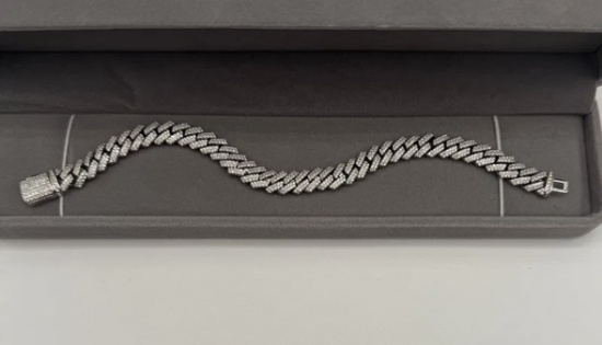 Cuban Bracelet VVS White Gold 8 inches