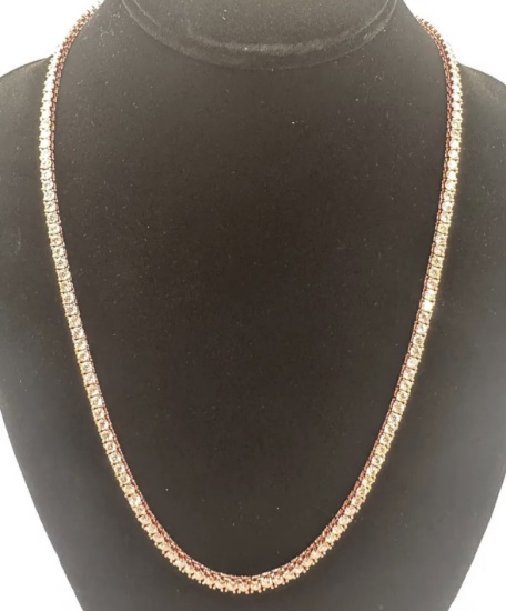 Rose Gold Tennis Necklace