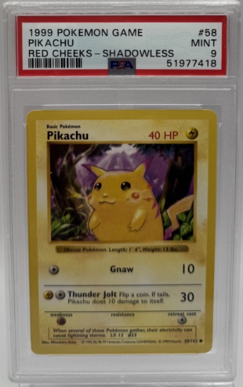 1999 Pikachu Red Cheeks Shawdoless