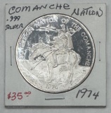 1974 Sovereign Nation Of The Comanche Fine Silver Coin