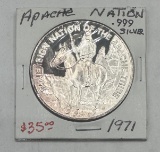 1971 Nation of Apache Tribe Silver Coin