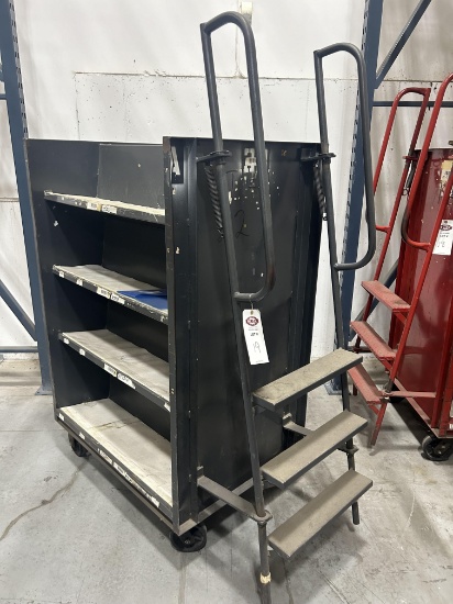 Metal 8-Shelf Library / Warehouse Cart 42"" x 30"" x 62""
