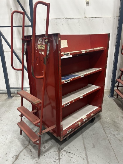 Metal 8-Shelf Library / Warehouse Cart 42"" x 30"" x 62""