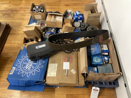 Pallet Lot of New Sheaves, Sprockets, Couplings, & Belts