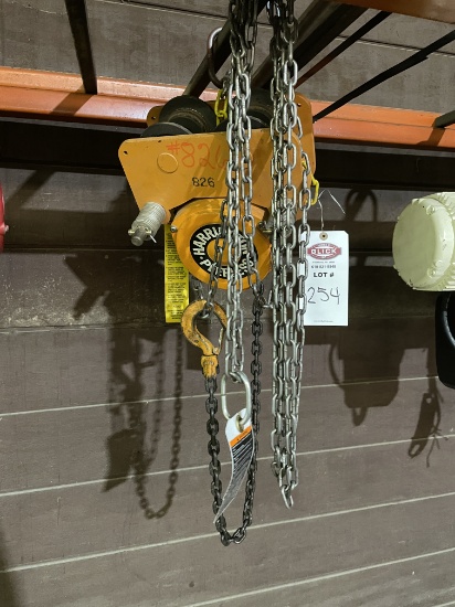 Harrington 1 Ton Chain Hoist w/ Trolley