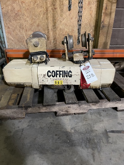 Coffing 1 Ton Chain Hoist w/ Trolley