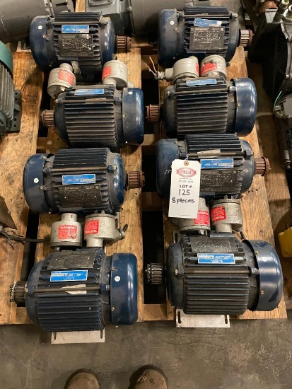 Lot of 8 Marathon 1 HP Electric Motors
