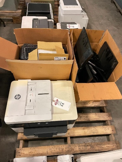 Lot of Keyboards, Monitors, and Printer